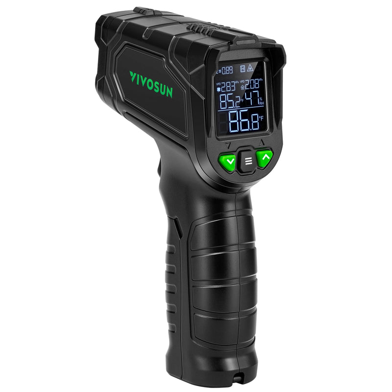 [Australia - AusPower] - VIVOSUN VPD Thermometer, Handheld Environmental Monitor, Precision Infrared Laser Thermometer Gun with Adjustable Emissivity, Leaf VPD and Temperature Monitoring for Plants, Grow Tents, HVAC 