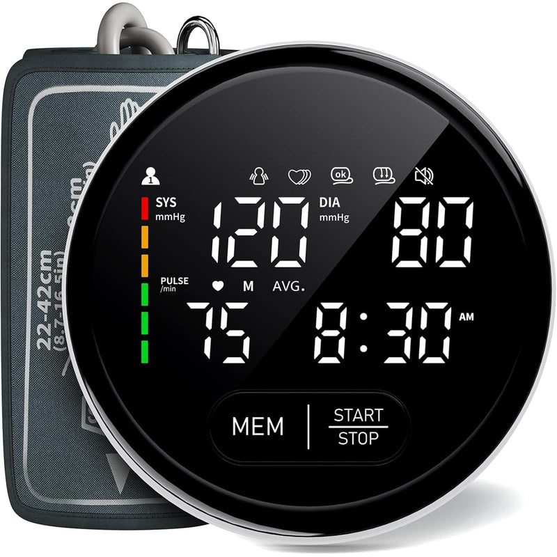 [Australia - AusPower] - Blood Pressure Monitor Upper Arm Automatic Monitors for Home Use Adjustable 8.7"-16.5" Cuff Voice Broadcast Large Backlit Display 240 Sets Memory Sphygmomanometer with Storage Bag Medium 