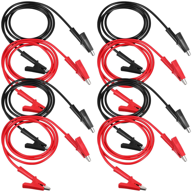 [Australia - AusPower] - OUNONA 8Pcs Alligator Clips Test Leads Dual Ended Wire Cable Jumper Wires with Alligator Clips Alligator Clips with Wires for Multimeter Testing Electrical Testing 42ft/1m 