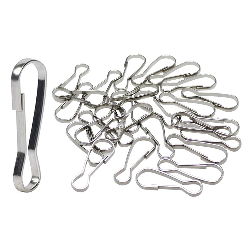 [Australia - AusPower] - 100PCS 25mm Silver 304 Stainless Steel Metal Spring Hook Small Spring Clip Rustproof Lanyard Snap Hooks DIY Accessories Line Buckle Fishing Gear Flagpole Hanging Buckle 25 mm 