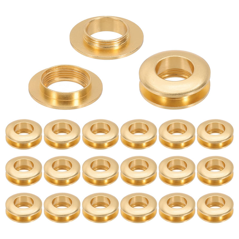 [Australia - AusPower] - PATIKIL 15.5mm(5/8 inch) Solid Brass Hole Eyelets, 20 Pcs Arc Surface Self Backing Grommets with Washer for Shoes Clothes Crafts Bag Leather Craft, Light Gold 15.5mm(5/8 inch) 