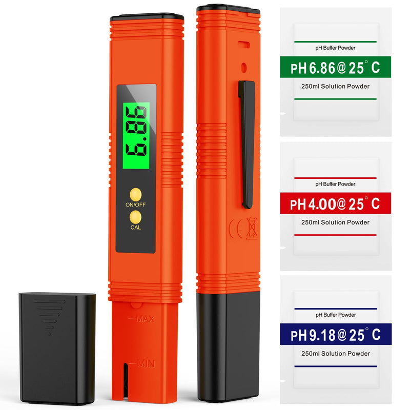 [Australia - AusPower] - 2024 All-New pH Meter for Water - High Accuracy Digital pH Tester (0.01 Precision) with UL Certification and 3 pH Calibration Powders - Ideal for Home Water, Hydroponics, Aquariums, Pools, and More 