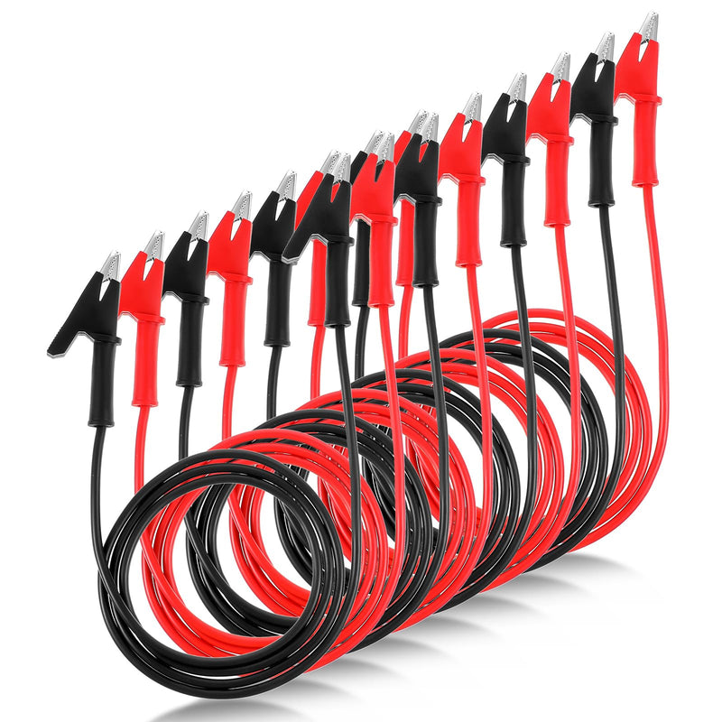 [Australia - AusPower] - 8 Pcs 14 Gauge Jumper Wires Alligator Clips to Alligator Clip Alligator Clips Electrical Test Wires Set Silicone Test Flexible Cable for Electrical Testing (3.3 Ft) 