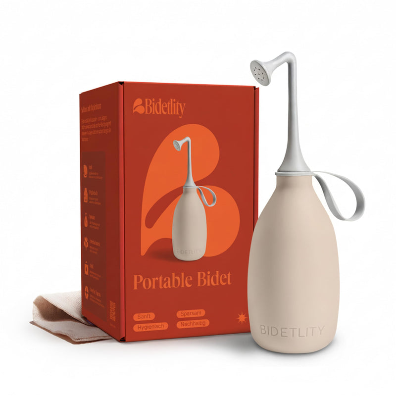 Butt & Intimate Shower 3.0 – Mobile Travel Bidet & Sustainable Intimate Shower, Replaces Wet Wipes, Saves Toilet Paper, Portable Handheld Bidet, Travel Bag Included, BPA-Free - Soft Sand