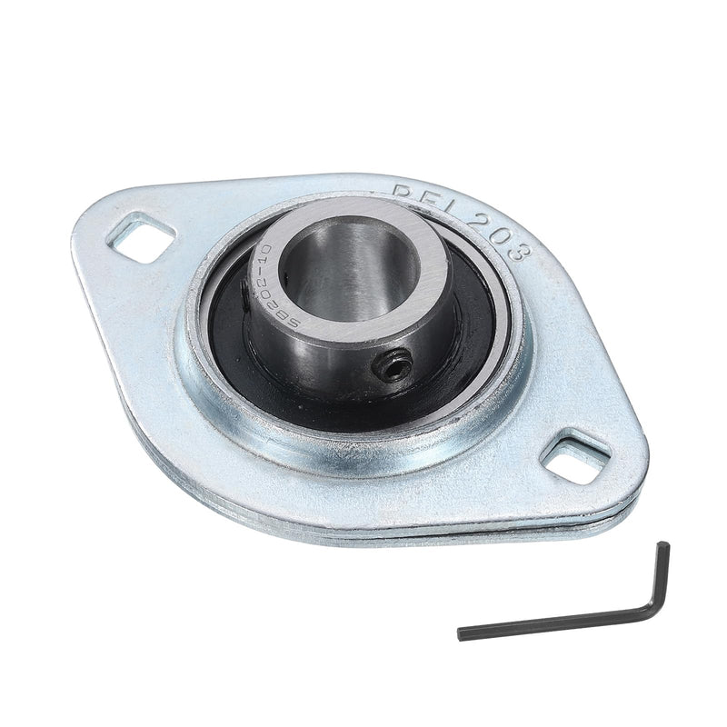 [Australia - AusPower] - uxcell SBPFL202-10 Pillow Block Bearings 5/8" Bore Bearing Units Steel Flange Mounted Bearing Housing with Wrench SBPFL202-10 (ID 5/8") 