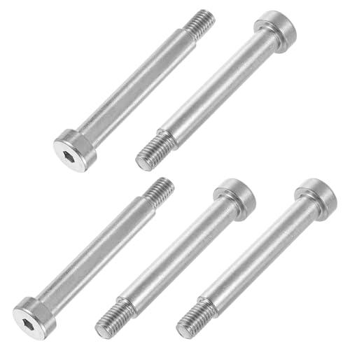uxcell 304 stainless steel M8 shoulder screws, 60mm diameter and length, 6-piece set