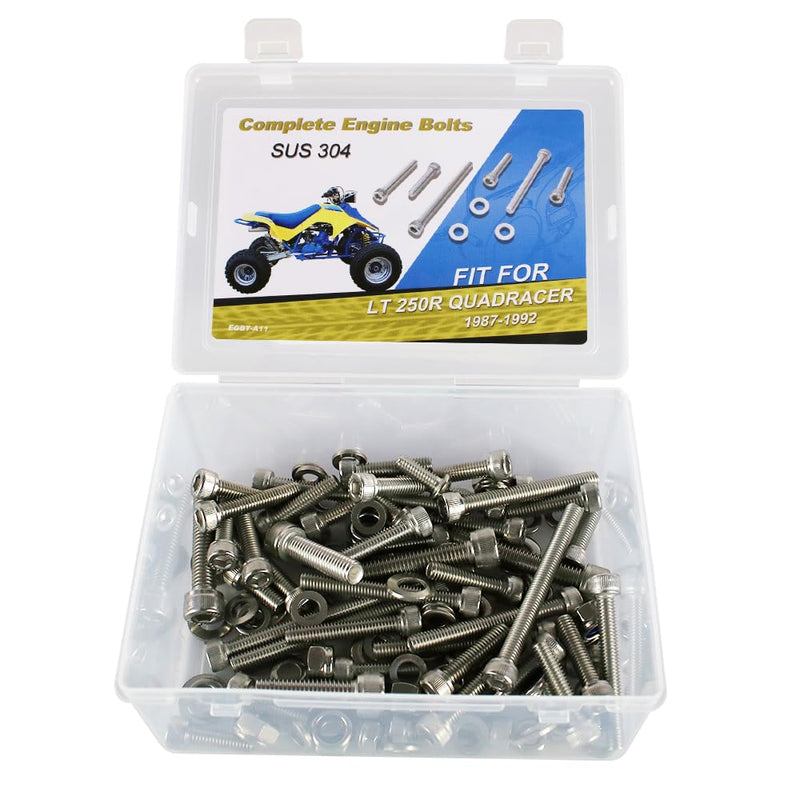 [Australia - AusPower] - Xitomer 125PCS SUS304 ATV Bolt Kit M6 M8 Nuts Kit Stainless Steel Compatible with LT 250R QUADRACER 1987-1992 with Washer/Locknut 