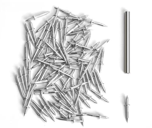 [Australia - AusPower] - 150pcs Double-Head Skirting Thread Seamless Nail, Non Marks Nail, Invisible Security Screw, Double Ended Baseboard Invisible Screw,Hidden Nail For Wood Veneer, With Specific Sleeve Tool (150) 150 