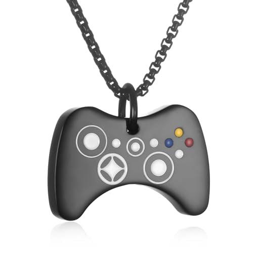 Video Game Controller Cremation Jewelry For Ashes Stainless Steel Urn Necklace Keepsake For Men Boys Silver Gold Black Color Memorial Pendant