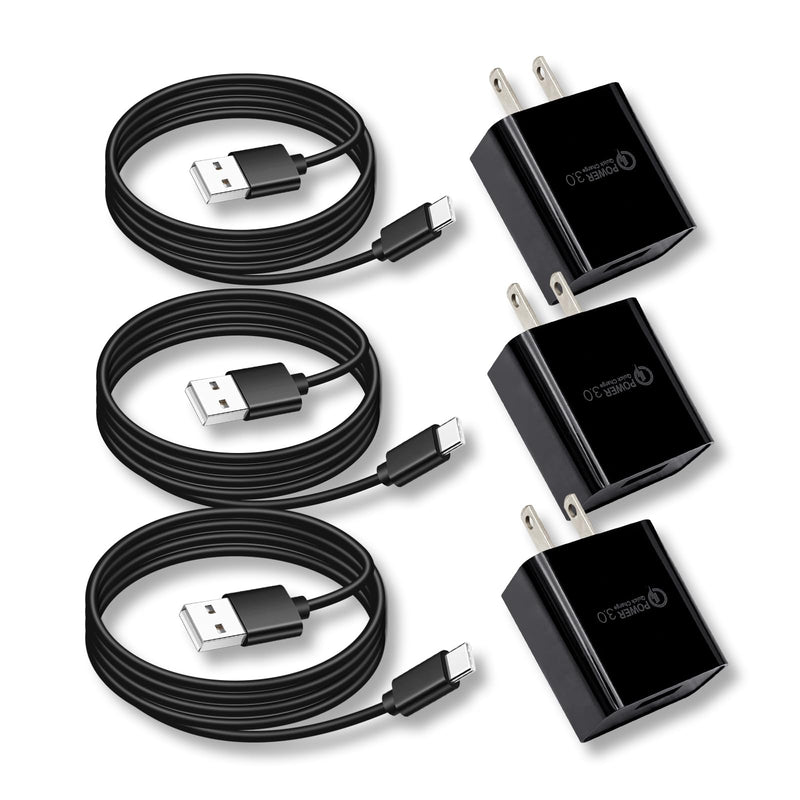 10ft 3 Pack USB Charger Cable for Motorola G Power 2025 2026 2023 2022 G Stylus 2024,G Pure,Edge/Razr,Moto One 5G UW Ace,Edge 5G UW,G30 G10 G51 Z3 Z4 Android Phone Charging Cord 10 Feet