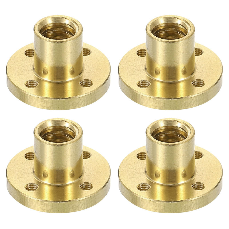 [Australia - AusPower] - uxcell 4 Pcs Tr8x2 Lead Screw Brass Nut, Trapezoidal Nut Linear Screw Acme Thread Screw Replacing Brass Nut (2mm Pitch, 1 Start, 2mm Lead) for 3D Printer Accessories 