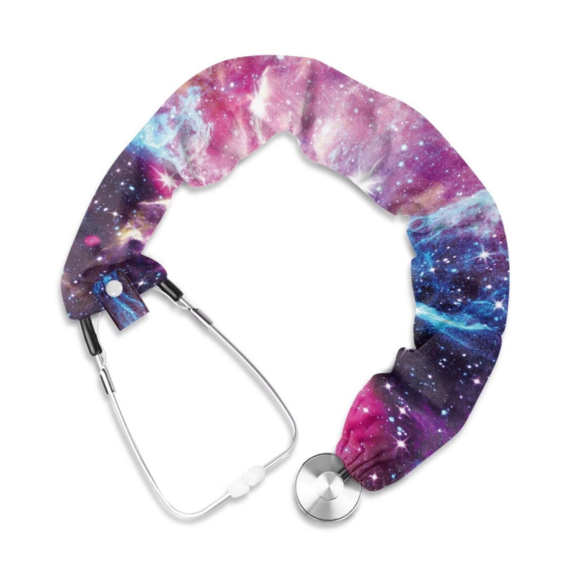 [Australia - AusPower] - Babrukda Purple Galaxy Stethoscope Covers for Nurses Doctors Stethoscope Accessories Stretchy Stethophone Cover Scrunchie with Elastic Bottom Snaps Universal 1 Pack 