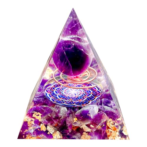 Orgonite Pyramid,Crystal Pyramid,Natural Amethyst(6CM) Purple