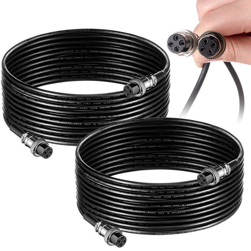 [Australia - AusPower] - 2 Pcs 15 ft Floor Scale Cable 4 Pin Scales Cable with Connectors for Floor Scale Indicator Industrial Accessories, Black 
