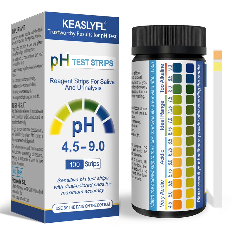 [Australia - AusPower] - pH Test Strips for Urine & Saliva – 100 Strips for Fast, Accurate pH Testing at Home, Get Clear Acid-Alkaline Balance Results in Seconds, Tracking Your Body's pH, 4.5-9.0 Range 