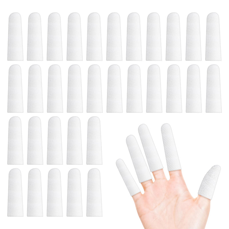 [Australia - AusPower] - 200 pcs Cotton Finger Cots - Cloth Finger Cots Finger Toe Sleeves Fingertips Protective Cover, White Finger Cots Finger Protectors, Thumb Protector for Finger Tips Comfortable and Breathable(White) 
