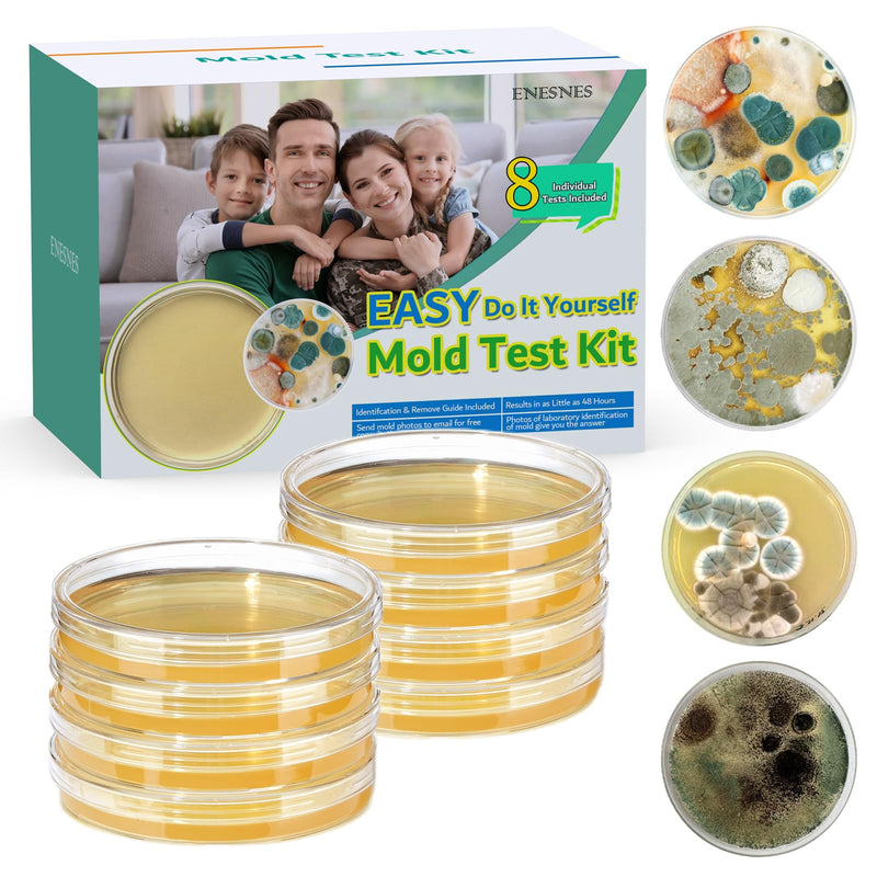 [Australia - AusPower] - Mold Test Kit for Home, 8 Detection Tests for HVAC, Surfaces & Indoor Air Quality, DIY Black Mold Detector Testing kit at Home, Includes Detailed Identification Guide, 5X Magnifier & Free Lab Analysis 8 Test Plates 
