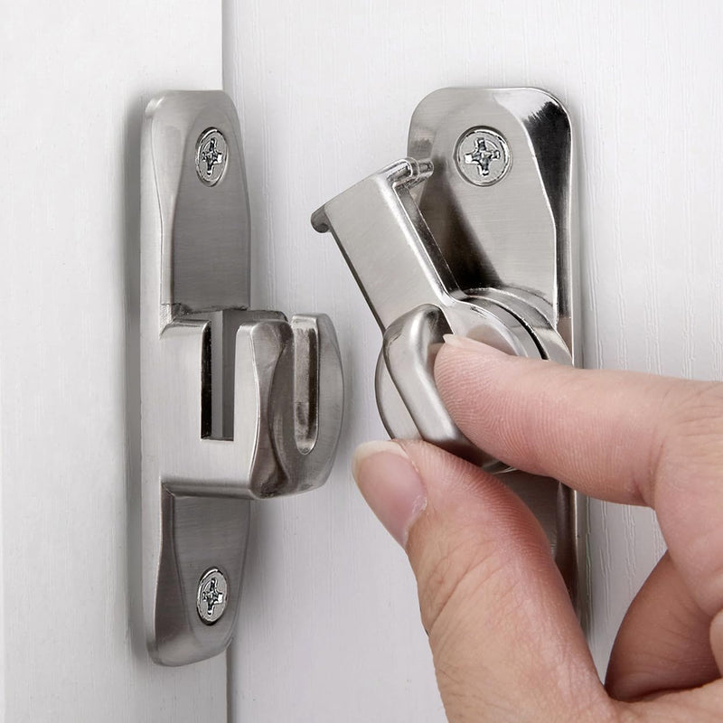 INIRET 6 Packs Barn Door Latches,Silver 90/180 Degree Gate Lock,Zinc Alloy Right Angle Door Lock Latch,Flip Gate Latches Hardware,Door Security Sliding Door Latch Lock fo Cabinets,Bathroom,Barn Door Silver
