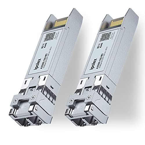 ipolex 10G SFP+ Transceiver, 10GBase-SR 850nm 300m Multimode LC Mini-Gbic Module Compatible with Aruba HP J9150A/J9150D. Pack of 2 2. 10GBase-SR: 300m 2 x