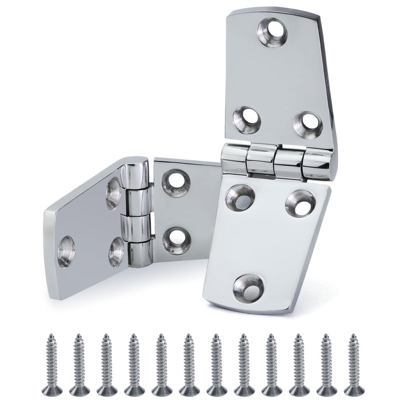 SHENGHUISS Boat Hinge 316 Stainless Steel Hinges, Marine Grade Boat Hatch Hinge Heavy Dudy Boat Door Hinges 4 Inch 2 Pack with Screws for Boats/Doors/Windows/RVs etc 4 inch x 1.5 inch 2 Pack