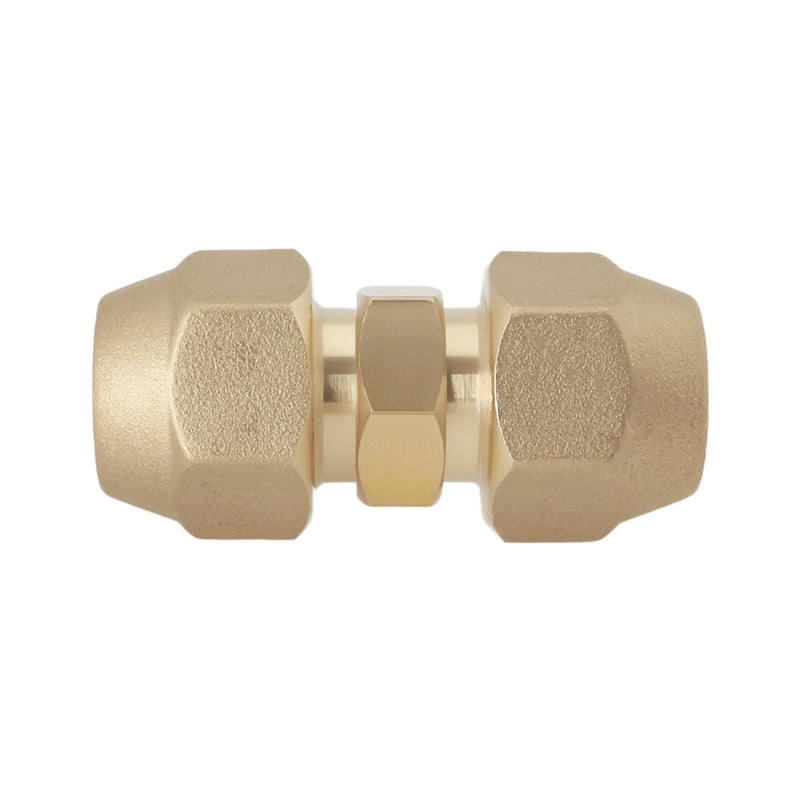 [Australia - AusPower] - 1Pc 3/8 Refrigerant Line Union Nut Brass Flare Union Connector for 9mm and 9.52mm Outer Diameter Air Conditioning Copper Tube 3/8 Inch 