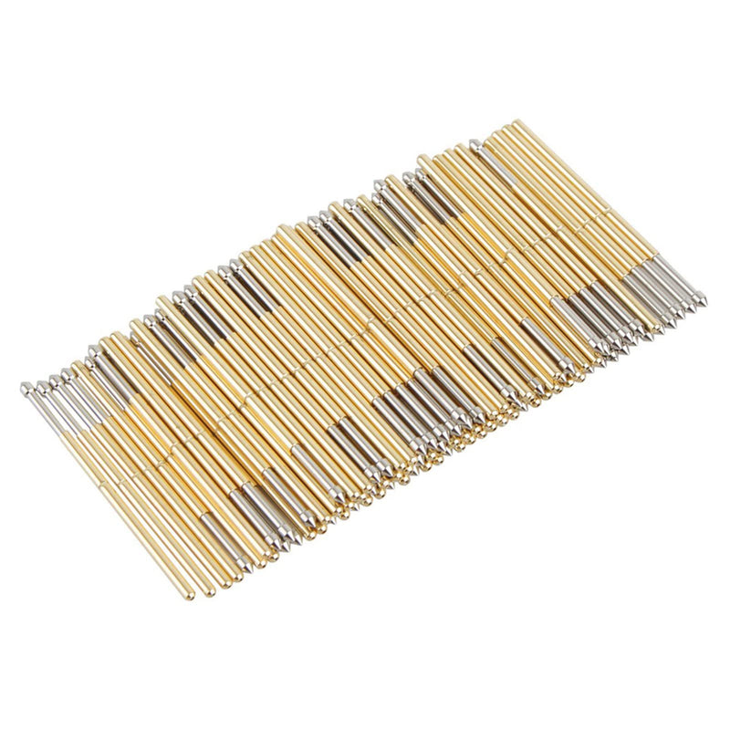 [Australia - AusPower] - 100PCS P100-E2 Spring Test Pins, 3A Spring Test Probe Pin Set, Brass 1.5mm Round Spring Test Probes, Conical Head Spring Probe Pin Replacement PCB Testing Tools 