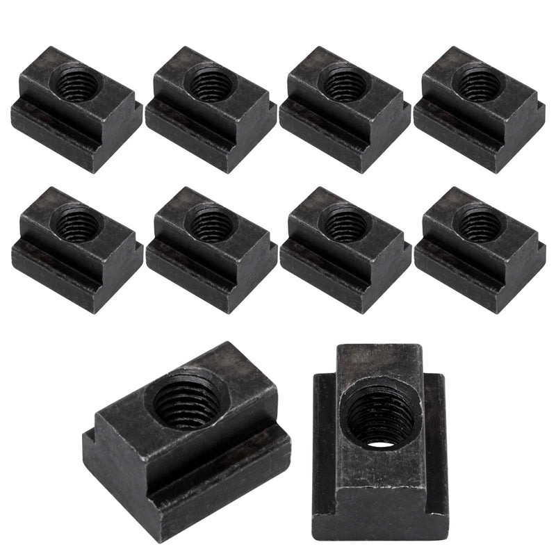 [Australia - AusPower] - T Slot Nuts 10pcs, M10 Threads Black Oxide Finish Hardware Sliding Nuts Used for Machines Tool Tables, Grade 8.8 