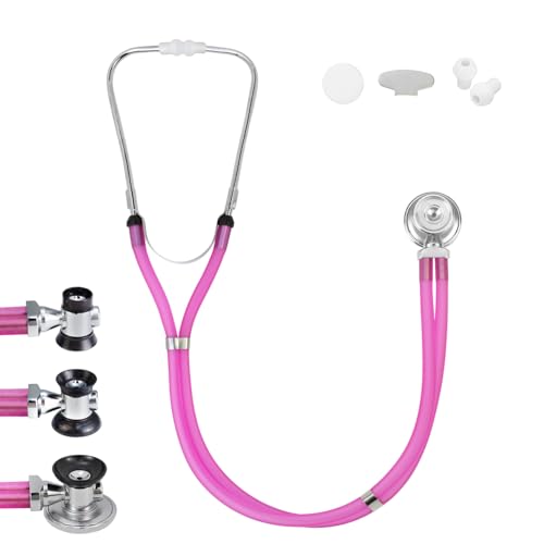 SCIAN Stethoscope Sprague Rappaport for Doctors, Nurses, Medical Students, Multifunctional Cardiology Stethoscope Double Head with Adults, Children and Toddlers, Changing Bell (Pink) pink