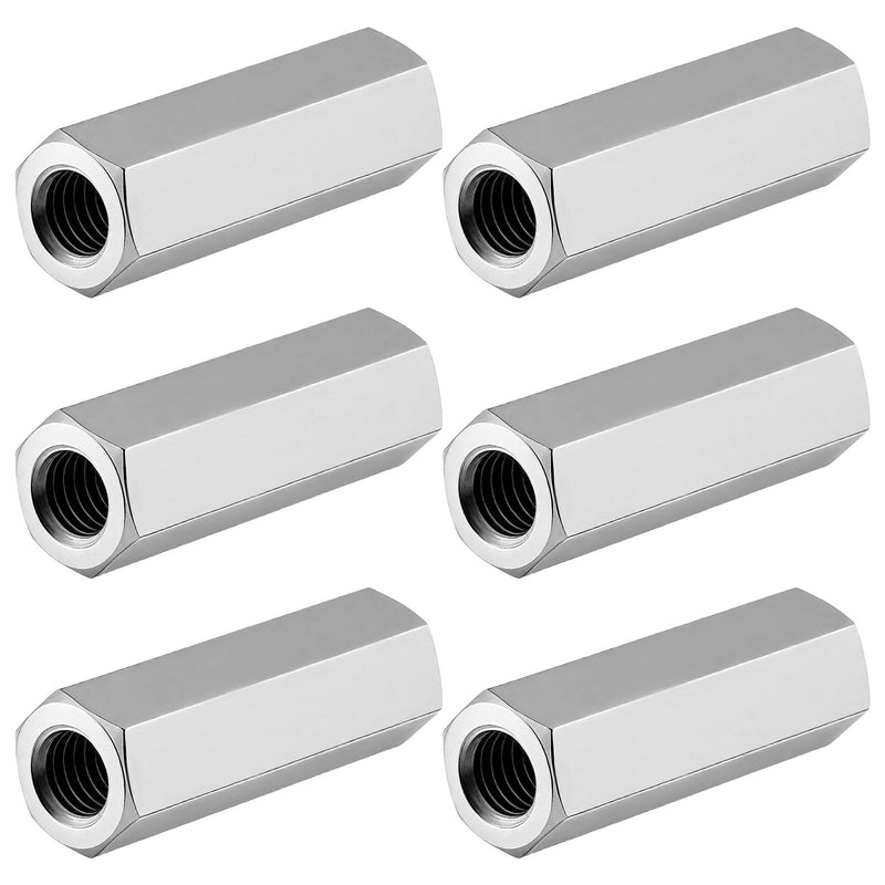 [Australia - AusPower] - 6 Packs M8 X 1.25 Pitch 40 mm Length Metric Hex Coupling Nut, Threaded Hex Coupling Nut, Rod Coupling Nuts, 304 Stainless Steel 