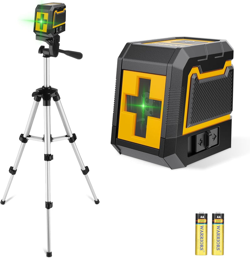 Laser-Level-with-Tripod, Green Cross Line Laser with Tripod Self-Leveling, Lazer Leveler Tool for Picture Hanging Construction Floor Tile Wall Home Renovation, Indoor Project