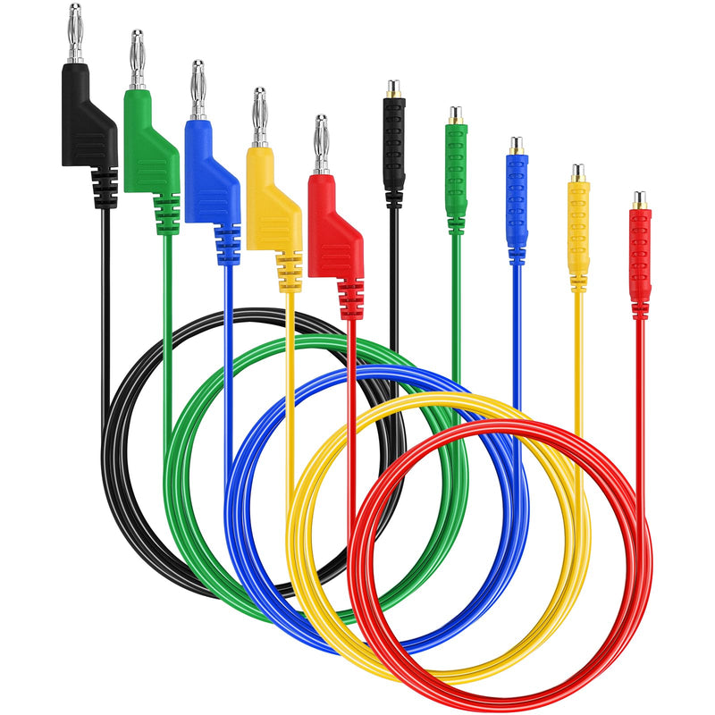 [Australia - AusPower] - Sumnacon 4mm Banana Plug to Magnetic Jumper Wires 5 Pcs Silicone Soft Flexible Magnetic Jumper Test Leads for Testing 30VAC 5A 20AWG Jumper Test Wires for HVAC,Thermostats,Sensors,Multimeter 