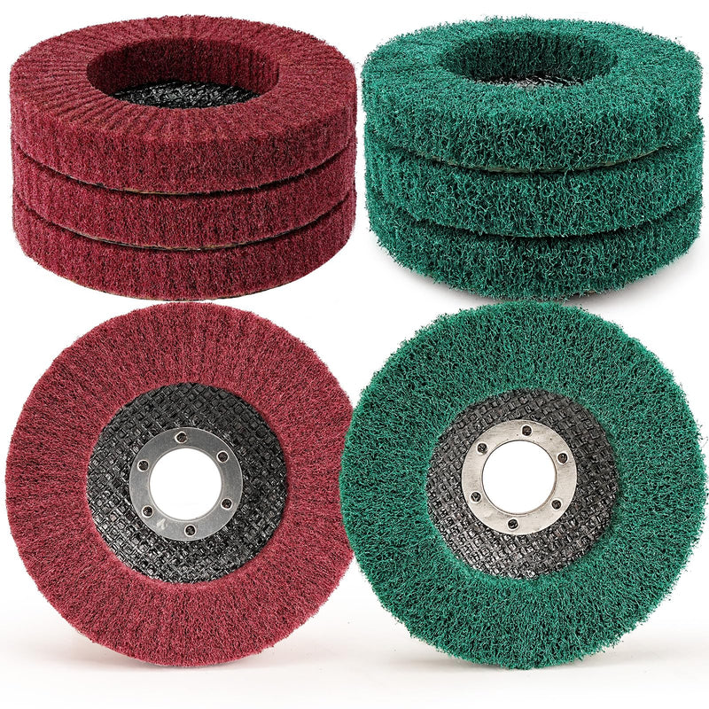 SI FANG 12.5 x 2.2cm Nylon Fiber Sanding Disc, 8 Pack Grit 320/180 Polishing Wheel for Angle Grinder, Cleaning, Deburring and Rust Removal | Polishing wheel for angle grinders 320/180 grit for cleaning, deburring and rust removal