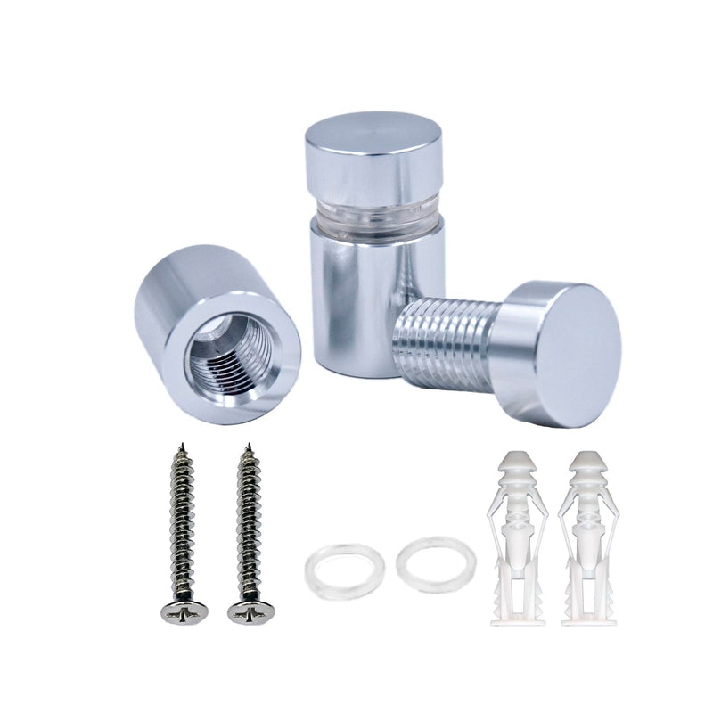 [Australia - AusPower] - Aluminum Standoff Screws, Pack of 12pcs, Wall Sign Standoff Mounting Hardware Advertising Glass Standoff Nail for Hanging Acrylic Picture Frame (12, Silver, 1/2" x 1/2") 1/2" x 1/2" 12 