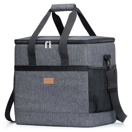 Lifewit Cooler Bag 30/50/60 Cans Collapsible, Insulated Large Lunch Bag 60-Can(40L) Dark Gray