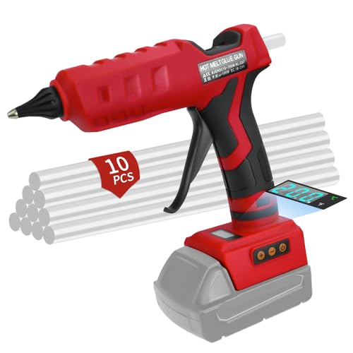 HLiePiHa cordless hot glue gun for Milwaukee 18V battery, 100W wireless glue gun