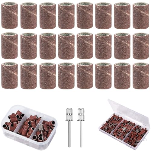 Sanding Sleeve Set for Dremel Sanding Attachments 80/120/180 Pack of 287 | Grit sanding drum with free box including 285 pieces sanding belt sleeves and 2 pieces sanding roller