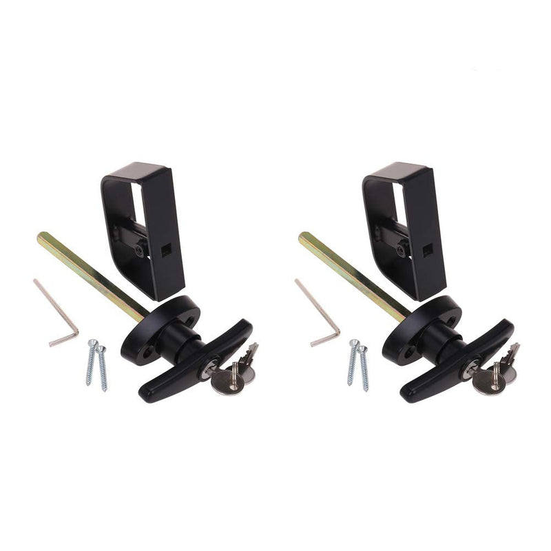 6" T-Handle Shed Door Lock Handle with Lock Keyed Alike Garage t Handle Shed Latch Hardware Locking Handle Lock T-Handle Lock with 8 Keys & Allen Wrench (2kits) 6" T-Handle Lock 2kits