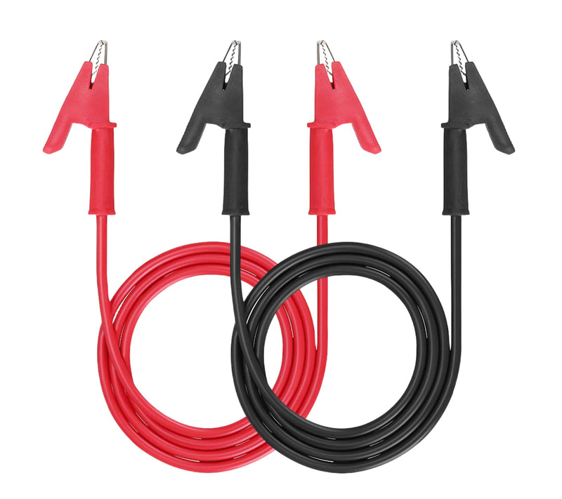 [Australia - AusPower] - Dual Ended Alligator Clips Electrical Test Leads Set 15A Jumper Wires Heavy Duty with Protective Copper Clips Premium Cables for Electrical Testing Experiment 14 Gauge 6.6ft/2m with 2pcs 2pcs-6.6ft/2m 