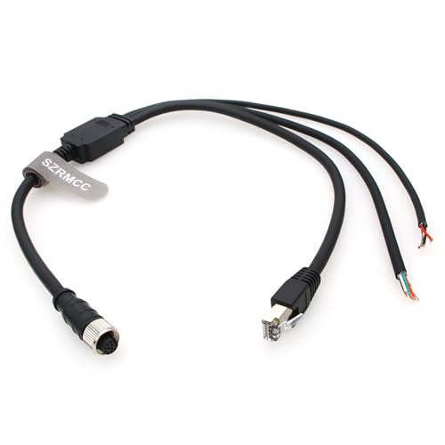 SZRMCC Livox Mid-360 Cable M12 Pin Female Aviation Plug 3 in 1 Splitter Data Sensor Cable for DJI Lidar Livox Mid-360 Mid-70 Avia Lidar (Straight 12 pin, 1.5m) Straight 12 pin