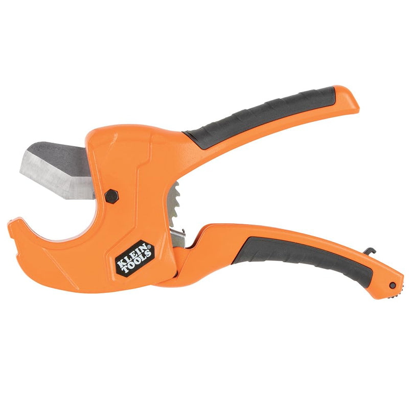[Australia - AusPower] - Klein Tools 50063 Ratcheting PVC Pipe Cutter, Cuts 1-1/4-Inch I.D. PVC, CPVC, PEX Pipes, One-Handed Operation, Replaceable Blades 