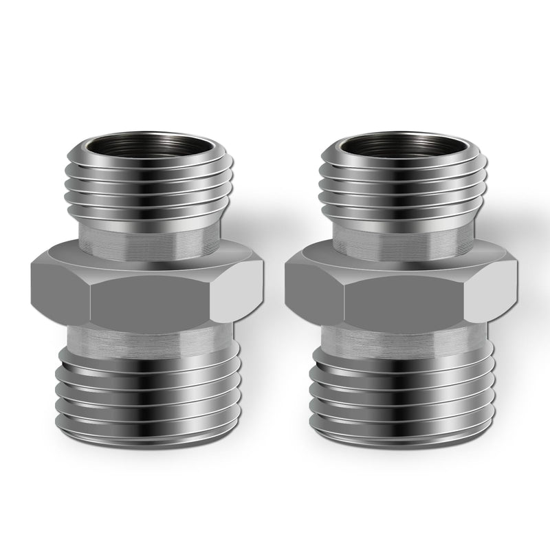 [Australia - AusPower] - 2Pcs M14 to M16 Carbon Stee Fittings Adapters for Mini Excavator Hydraulic Hose Pipe Thread Connector Compatible with AGT、FF Industries、VICSEC、Miva、Machpro、TPM 