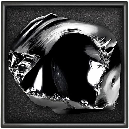 AOVILA Black Obsidian Raw Crystals 1.6-2" Natural Healing Stones for Tumbling Polishing DIY Witchy Home Decor Gifts