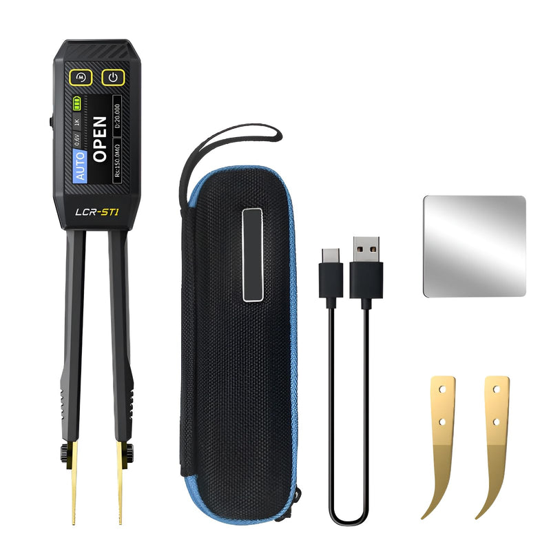 [Australia - AusPower] - LCR Meter Digital Multimeter 10KHz LCR Meter Tweezer with 0.5% Accuracy Mini Smart SMD Tester for ESR Resistor Capacitor Inductance Voltage Frequency Diode 