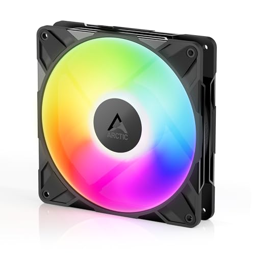 ARCTIC P14 Pro A-RGB (Black) - Powerful 140 mm Premium PC Fan | PWM Case Fan, Y Cable Splitter, Case Fan, 400-2500rpm, 0rpm <5%PWM, 5V Digital RGB, Hydrodynamic Plain Bearing, 4-Pin