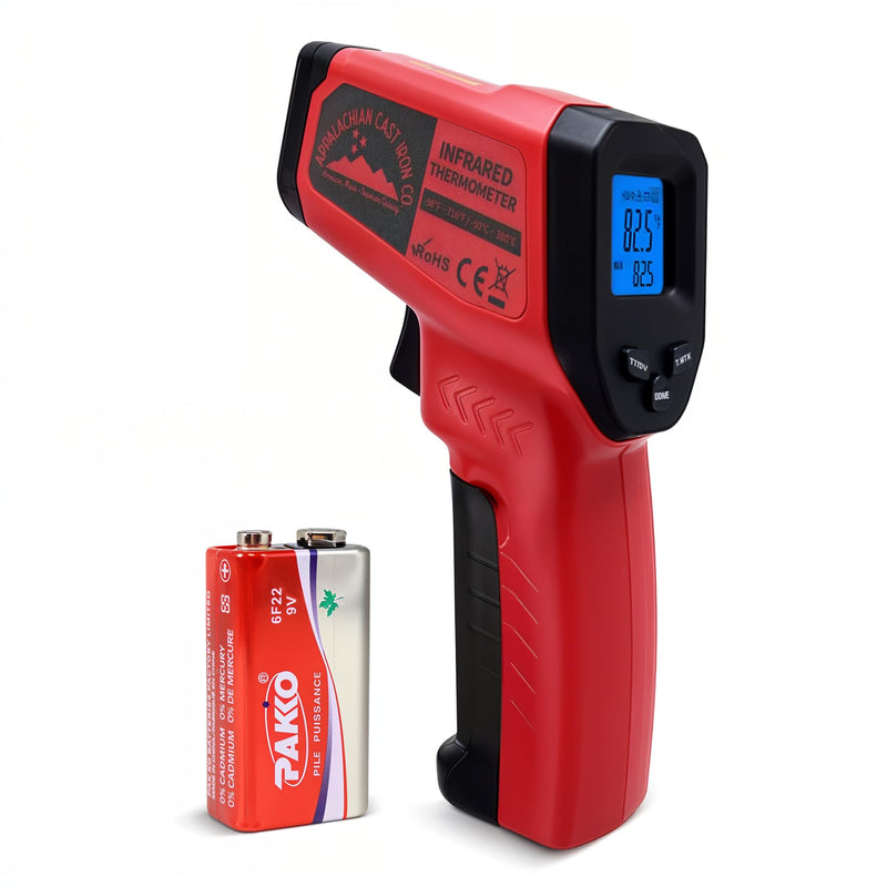 [Australia - AusPower] - Infrared Thermometer Gun – Laser Temperature IR Gun for Cooking Waffles, Pizza, Baking, Griddle, HVAC, Engine - Wide Range (-58°F to 716°F) Adjustable Emissivity & LCD Display 