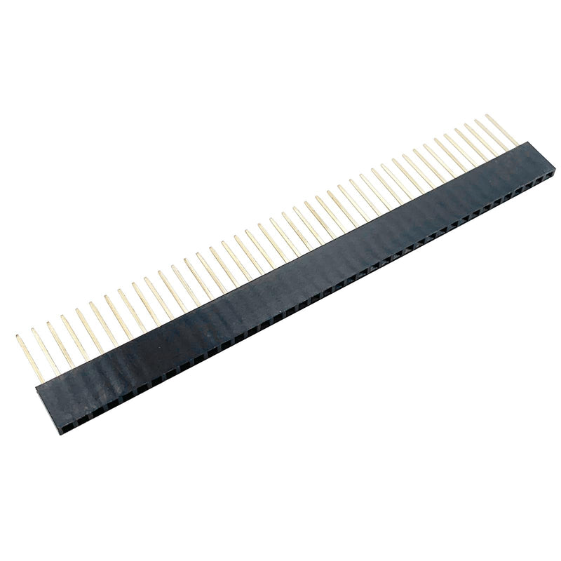 PENGLIN Pack of 10 1 x 40 2.54 mm Pitch Single Row Socket Pin Header | PCB Soldering, Single Row Pins Length 11 mm for Breadboard and Electronics DIY 1 x 40 pin