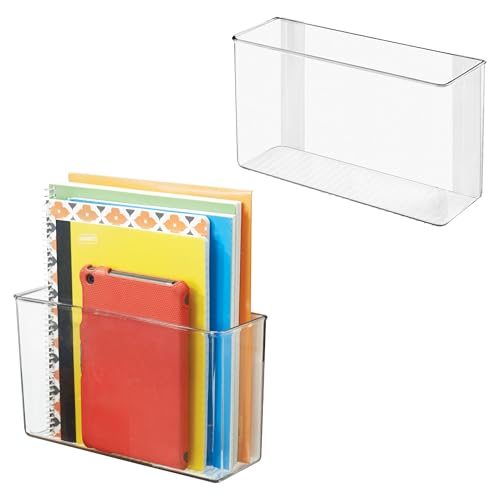 iDesign Adhesive Organizer Bin, Set of 2, Clear 3.5" x 11" x 6.5" Pack of 2