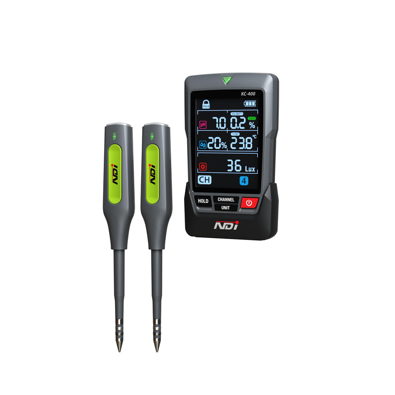 [Australia - AusPower] - NDI Multifunctional Soil Meter,up to 5 Probe with Wireless Transmission,pH, Salinity, Temperature,Light Intensity with Acoustic Wave Growth Assistance, for Gardening, Landscaping, and Soil Testing 