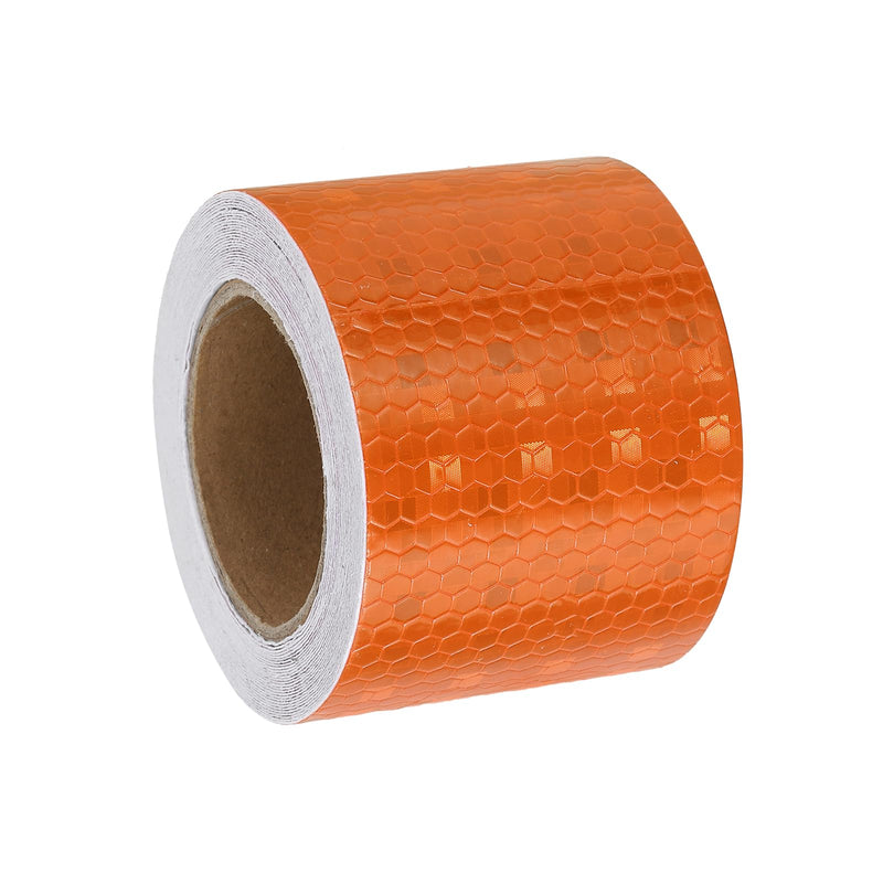 MECCANIXITY Reflective Tape, 2 Inch x 16 ft Self-Adhesive Trailer Reflector Tape Waterproof Warning Safety Sticker High Visibility Night Reflectors for Bikes Cars, Orange 2 Inch x 16 Feet