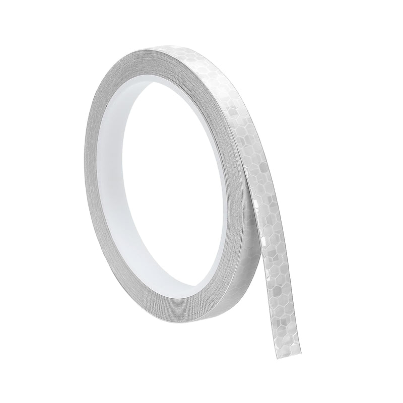 MECCANIXITY Reflective Tape, 0.4 Inch x 26 ft Self-Adhesive Trailer Reflector Tape Waterproof Warning Safety Sticker High Visibility Night Reflectors, White